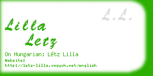lilla letz business card
